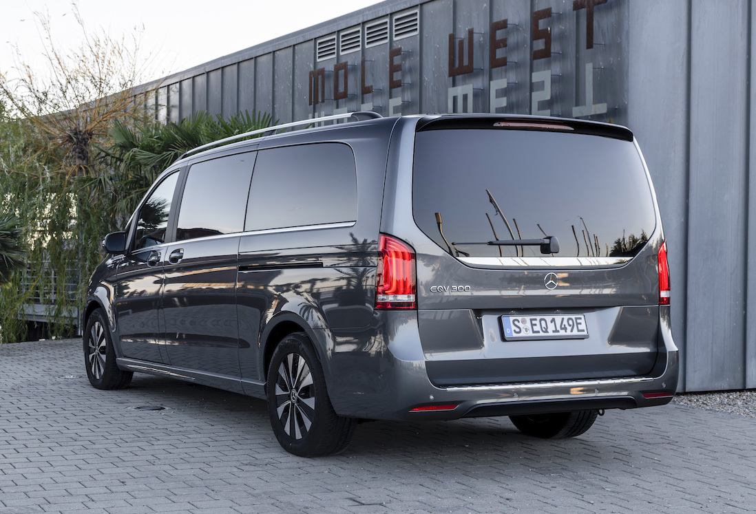 Mercedes EQV electric van exterior rear parked